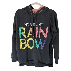 BSK Bershka Dark Grey No Rainbow Streetwear Casual Tie Hoodie Sweatshirt Size M